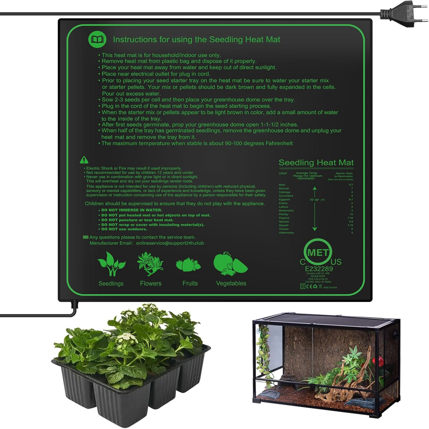 Rooting Gel Clone - Seedling Heat Mat 10/25/50CM Indoor Plants