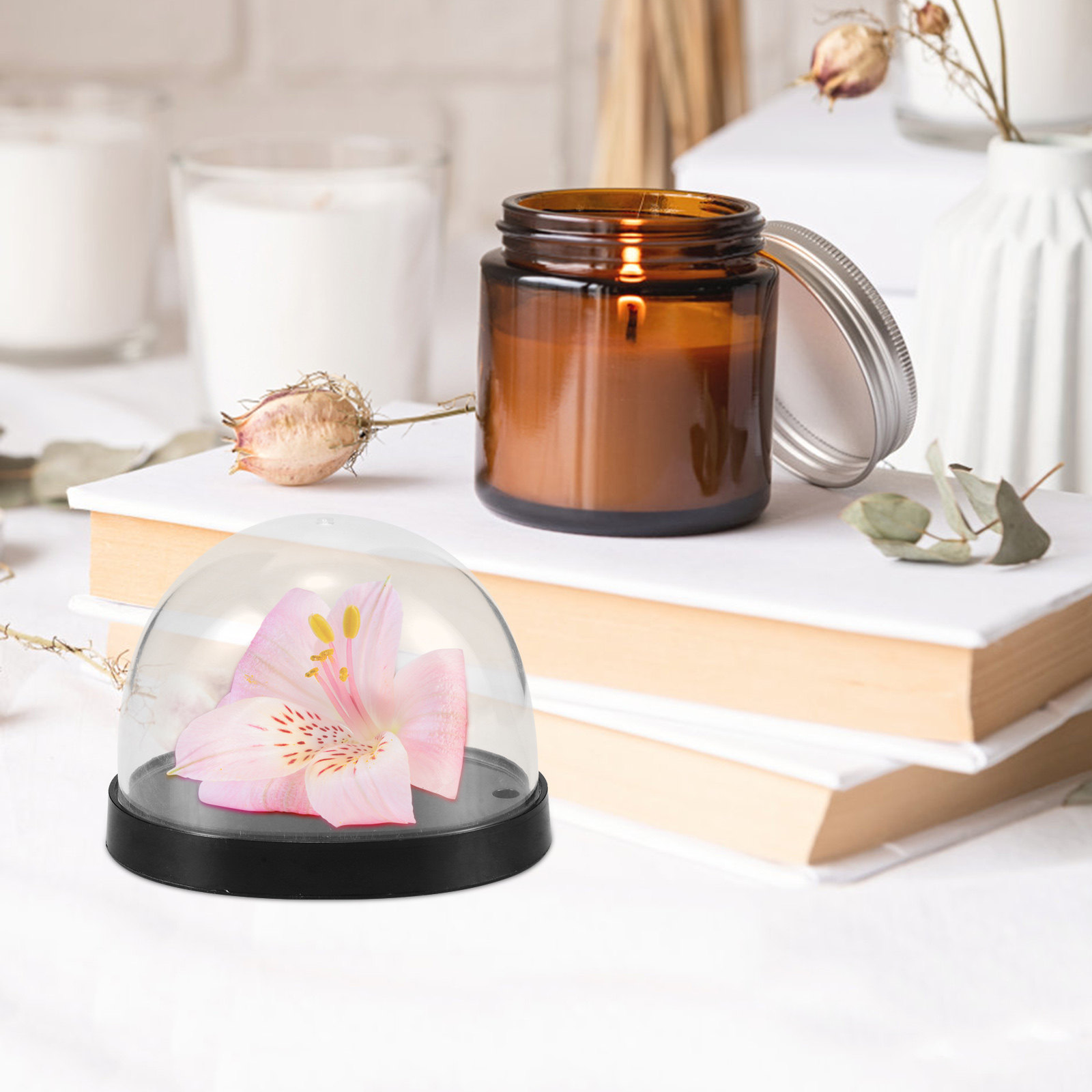 5Sets Glass Cloche Dome High T - Plastic Dome Clear reseña y precio