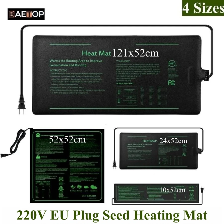 4 Sizes 220V EU Plug Seedling  - Heat Mat Seedling reseña y precio