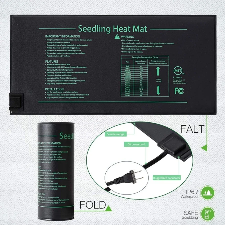 4 Sizes 220V EU Plug Seedling  - Heat Mat Seedling reseña y precio