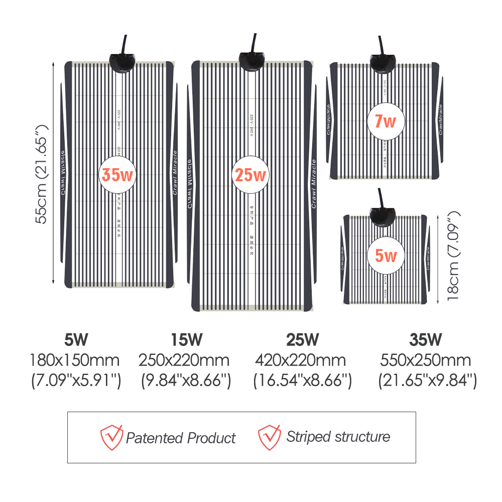 5W 15W 25W 35W Graphene Reptil - Heat Mat Seedling reseña y precio