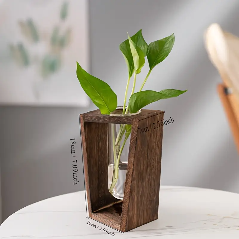 Modern Wood Propagation Vase - - Propagation Station Vase reseña y precio