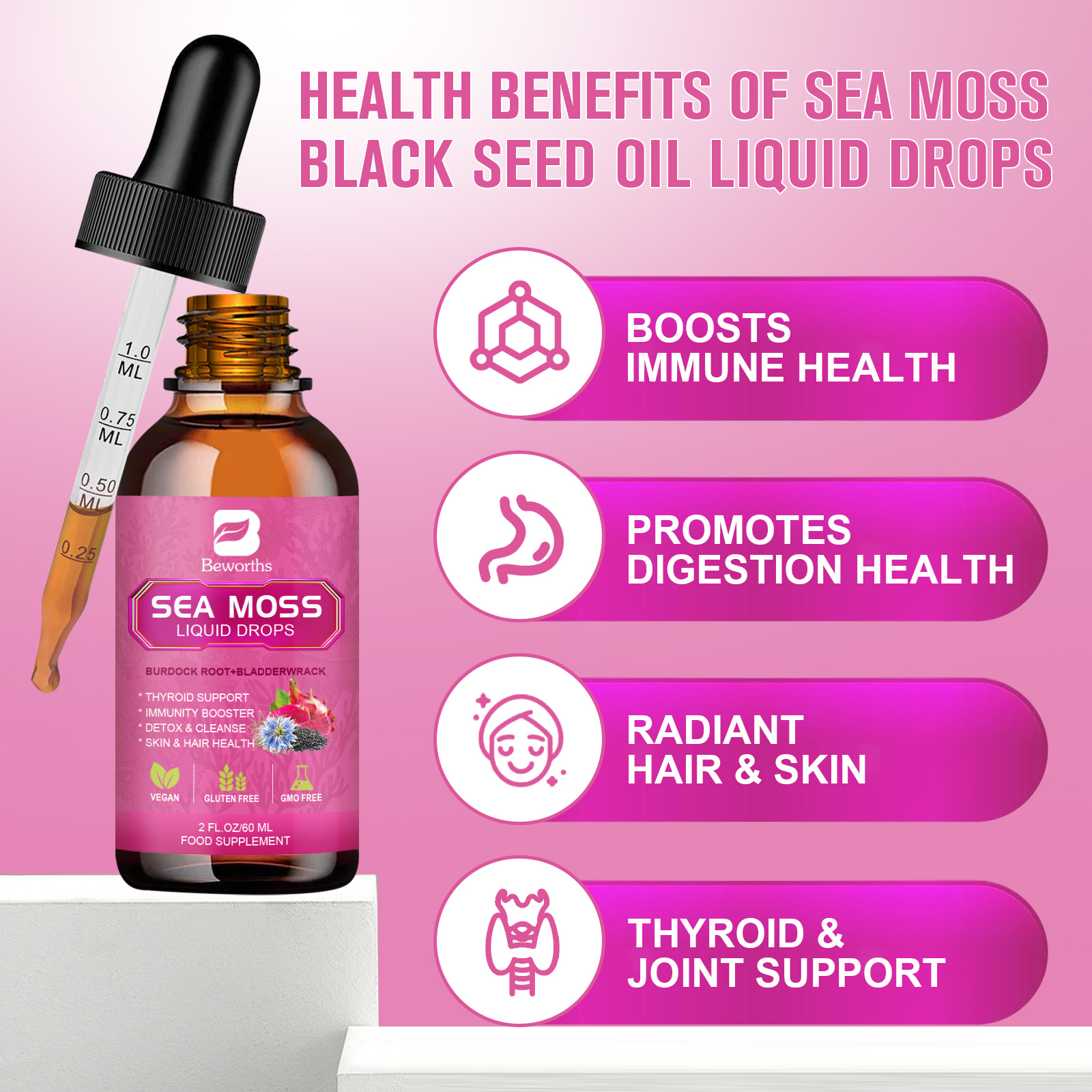 BEWORTHS 3000MG Seamoss Liquid - Root Stimulator Liquid reseña y precio