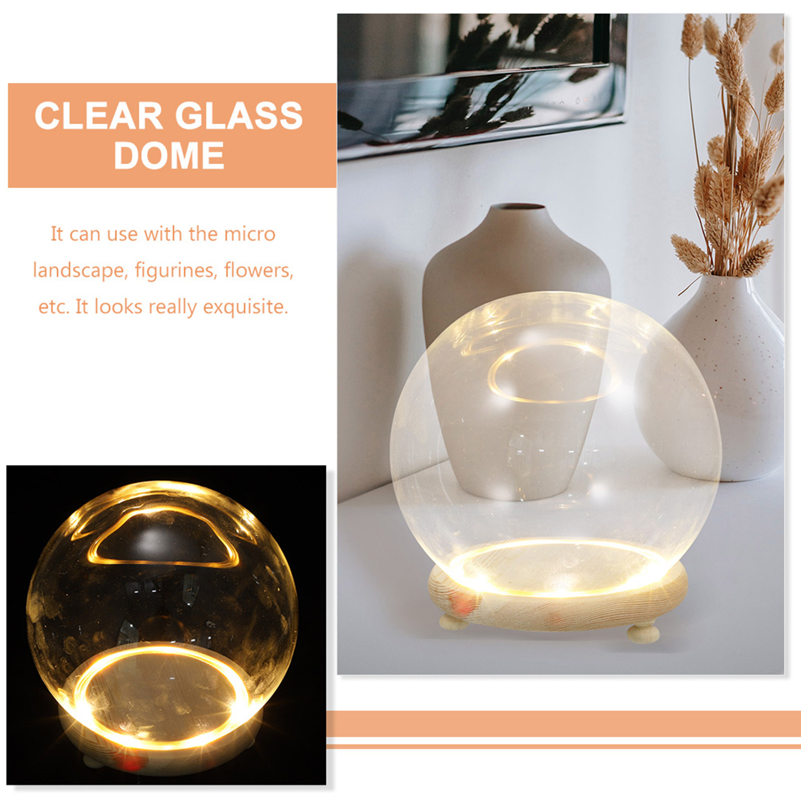 Clear Glass Dome Display Cover - Plastic Dome Clear reseña y precio