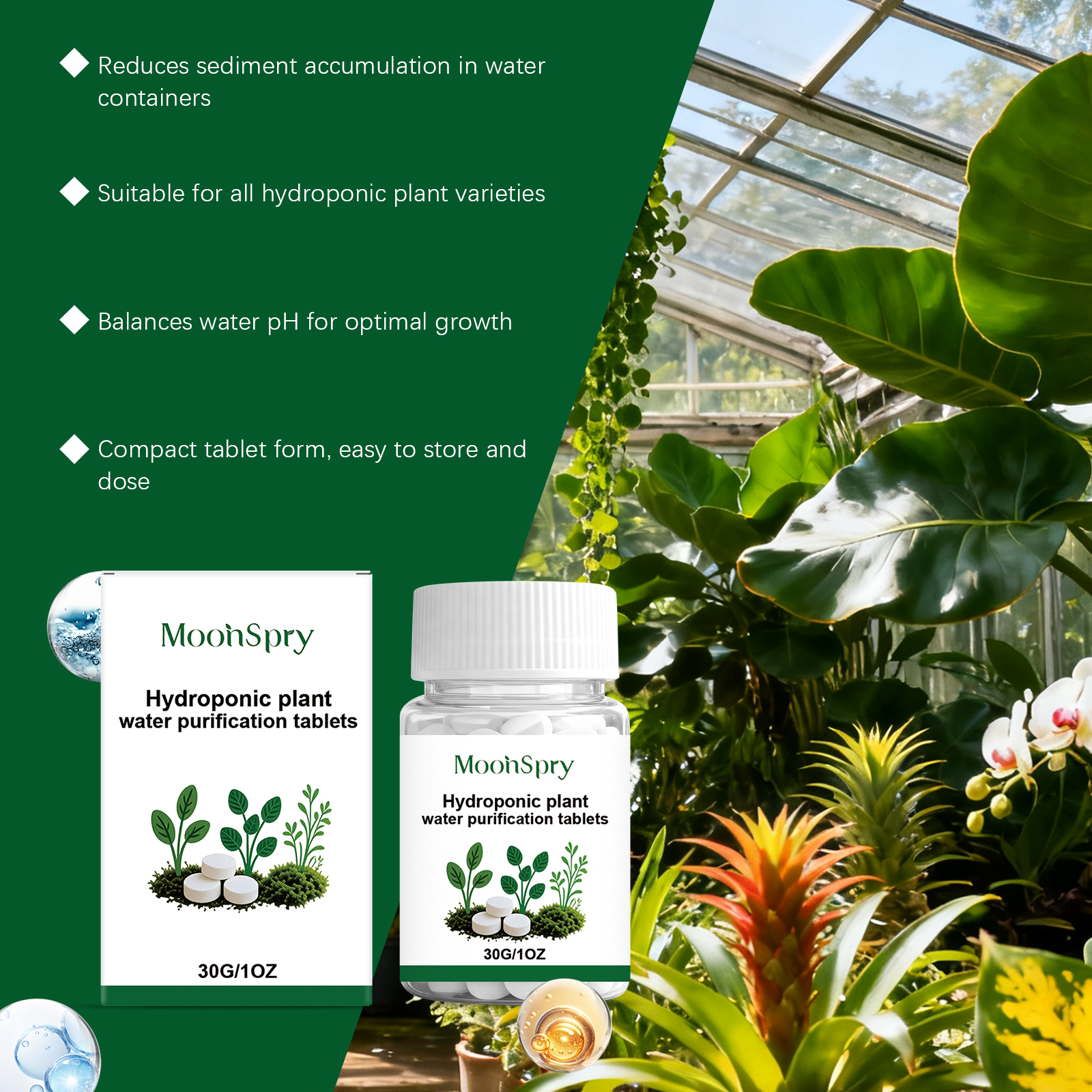 Moonspry Hydroponic Water Puri - Rooting Hormone Powder reseña y precio
