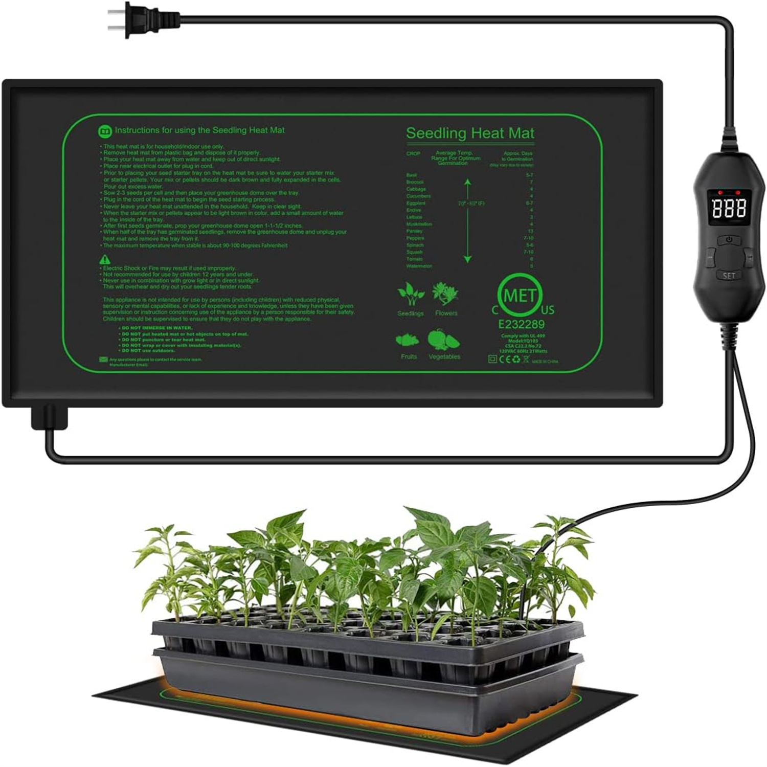 Seedling Heat Mat With Digital - Heat Mat Seedling reseña y precio