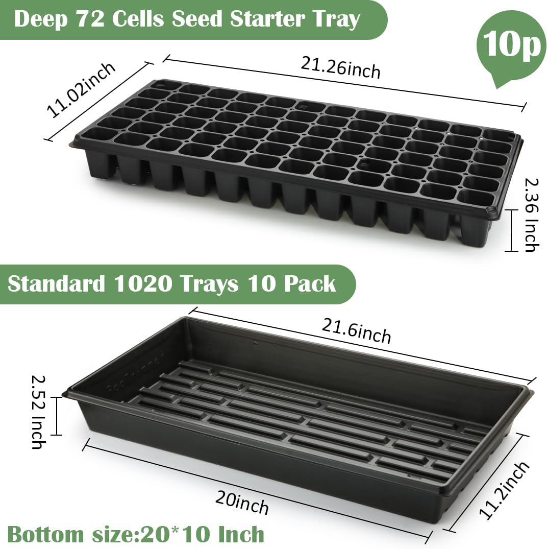 20-Piece Seed Starter Kit with - Propagation Tray 72 reseña y precio