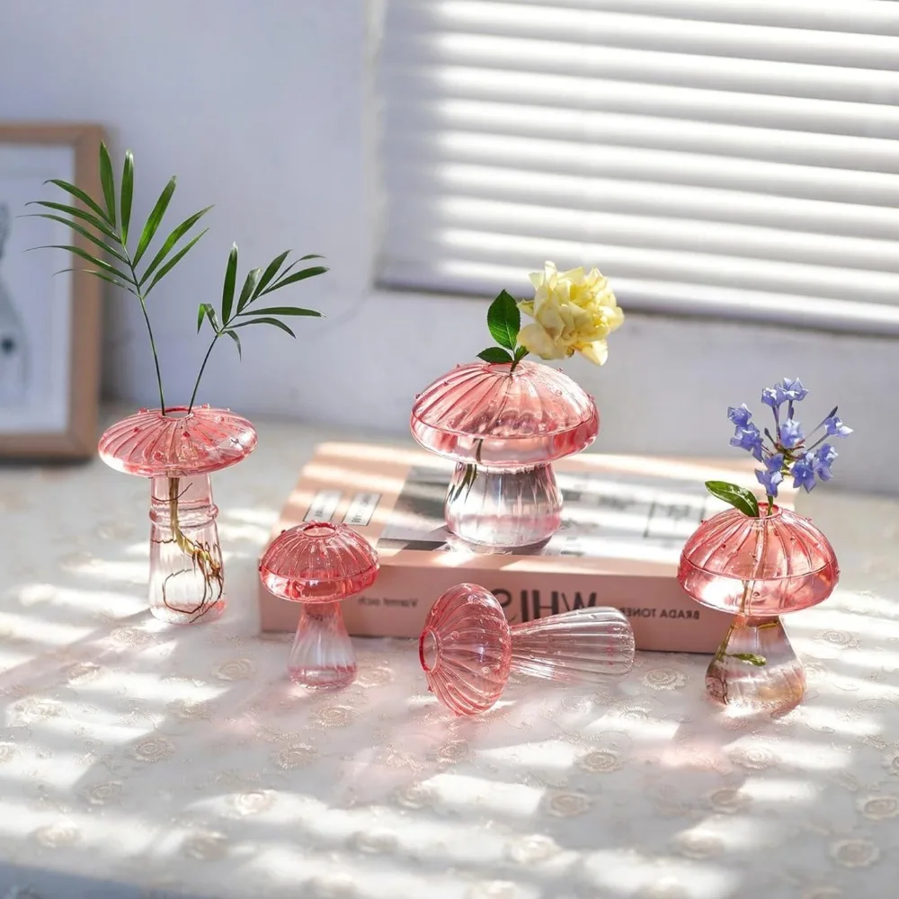 Mushroom‑Design Fluted Glass P - Propagation Station Vase reseña y precio