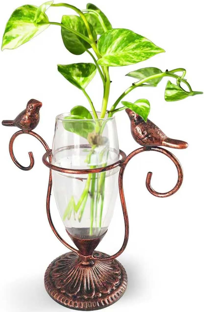 2 Vintage Copper Bird Plant Pr - Propagation Station Vase reseña y precio