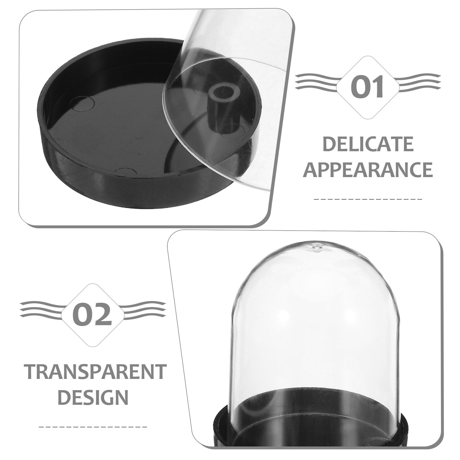 4Pcs Clear Micro Landscape Dom - Plastic Dome Clear reseña y precio