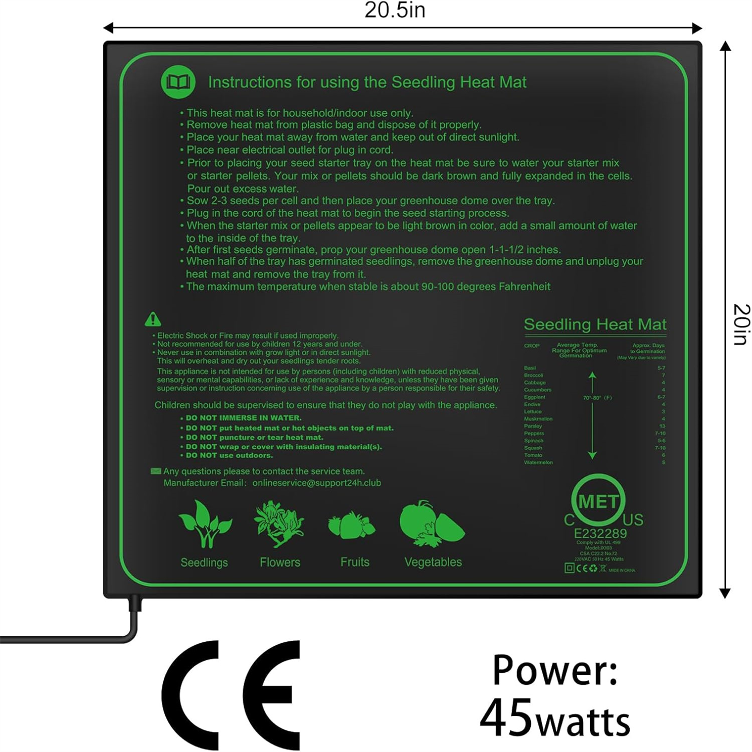 Seedling Heat Mat 10/25/50CM I - Rooting Gel Clone reseña y precio